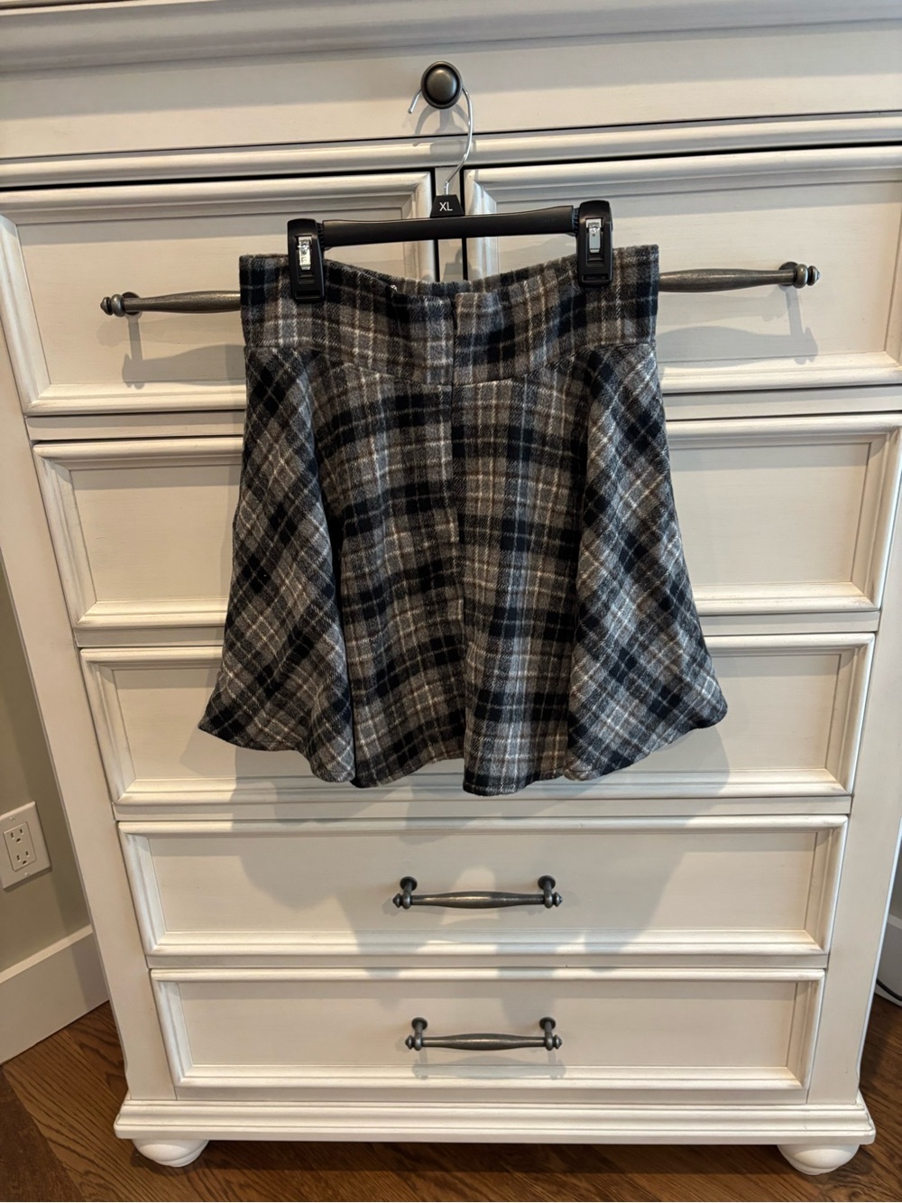 Plaid Lace-Up Flared Skirt - Gray - Picture 2 of 3